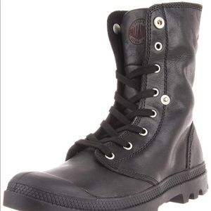 Palladium Black Baggy Leather Ankle Boots